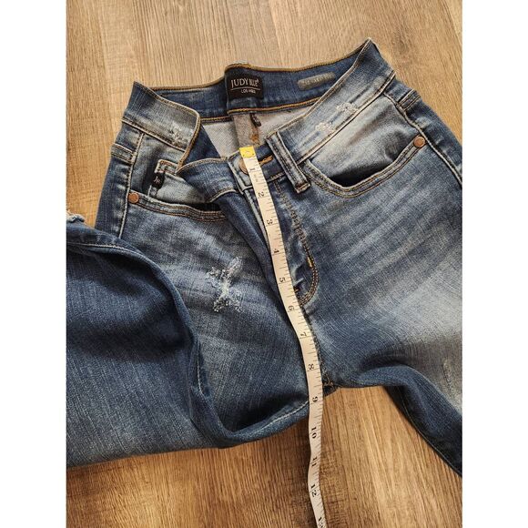 Judy Blue 'Relaxed Fit' 5/27 (27x26.5) womens jeans distressed medium wash - Picture 8 of 10